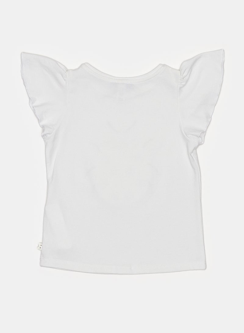 Okaidi White T-Shirt for Girls - Image 2