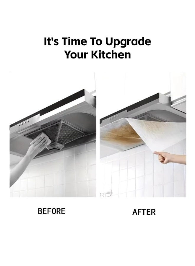 شيبشيب 12 قطعة من فلاتر شفاط المطبخ سهلة التركيب، أوراق فلتر زيت غير منسوجة، فلاتر شفاط المطبخ، قماش فلتر مقاوم للهب وعالي الحرارة (43 × 45 سم) - Image 4