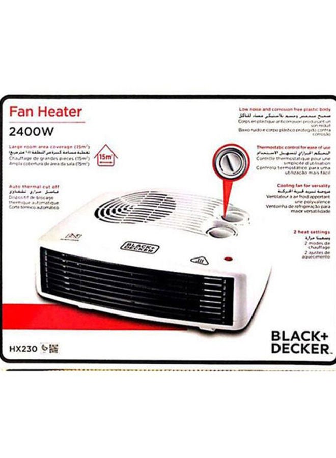 BLACK+DECKER Horizontal Heater Fan With Dual Heat Setting 2400 W HX230-B5 / HX230-B9 Black/White - Image 5