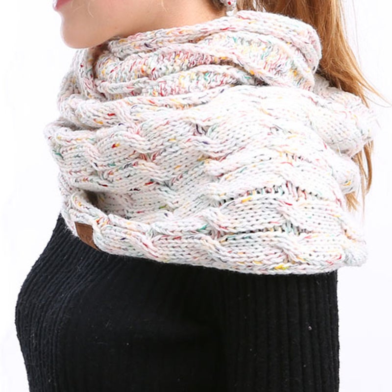 Winter Ribbed Knitted Scarf Thick Warm Wool Cashmere Circle Loop Ring Scarves Stylish Neck Warmer for Women and Men - Image 2