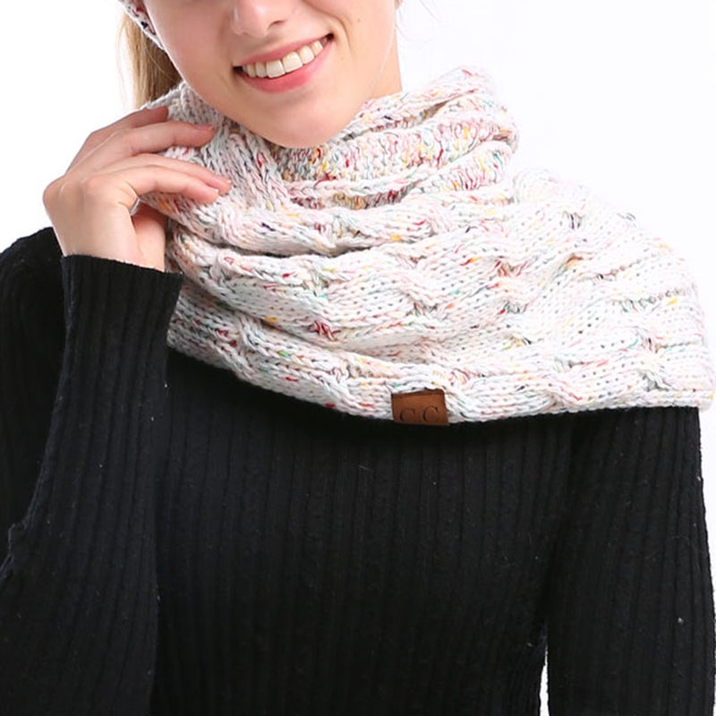 Winter Ribbed Knitted Scarf Thick Warm Wool Cashmere Circle Loop Ring Scarves Stylish Neck Warmer for Women and Men - Image 5