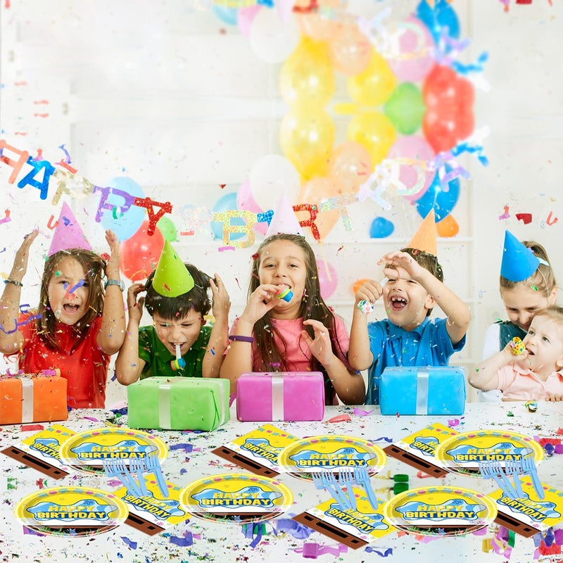JU XIN Yellow Birthday Party Supplies, 20 Plates and 20 Napkins, Yellow for Kids Birthday Party Decorations - Image 5