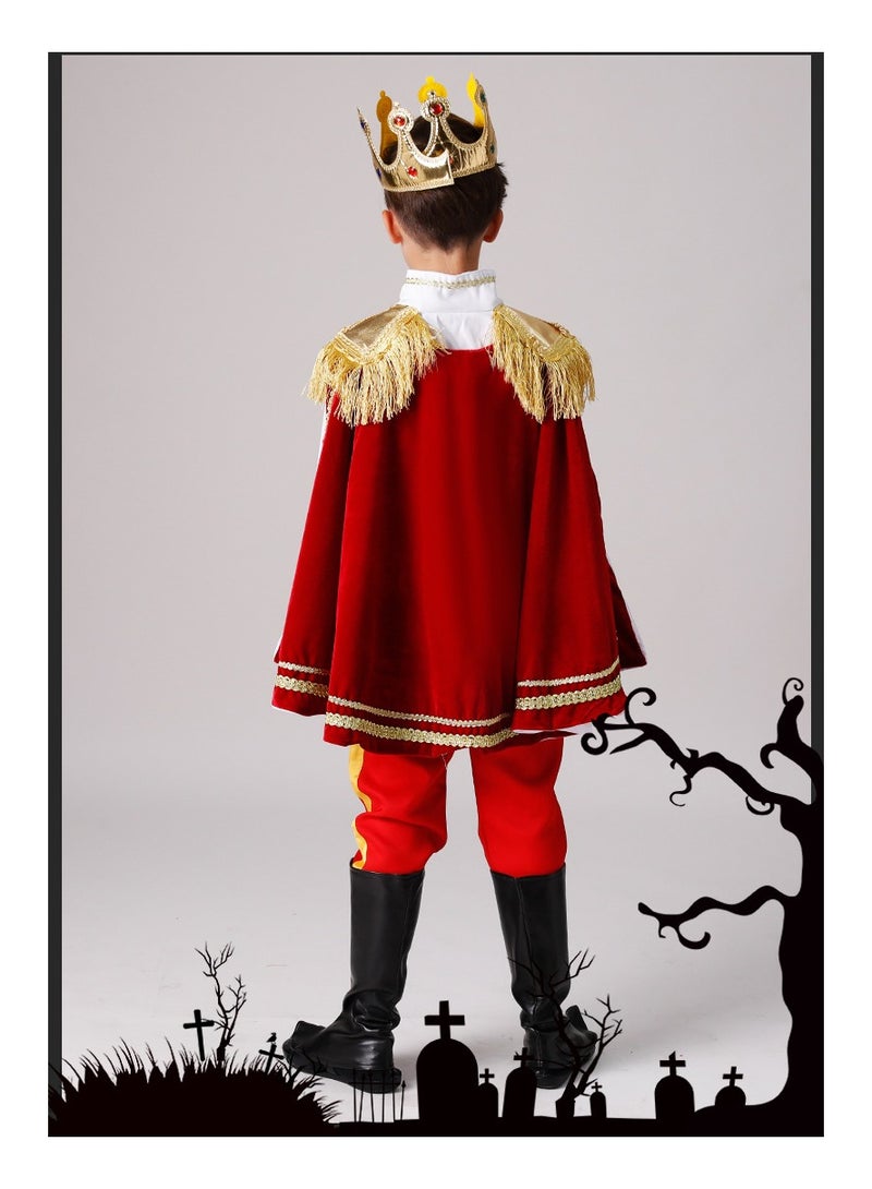 Prince Charming Cosplay Costume for Toddler Kid Medieval Royal Prince Jacket Pants Crown Dress Up Party Outfit For Boys - Image 2