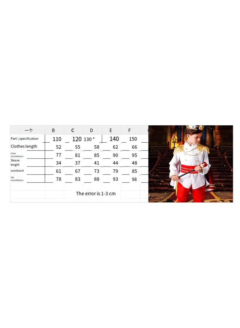 Prince Charming Cosplay Costume for Toddler Kid Medieval Royal Prince Jacket Pants Crown Dress Up Party Outfit For Boys - Image 3