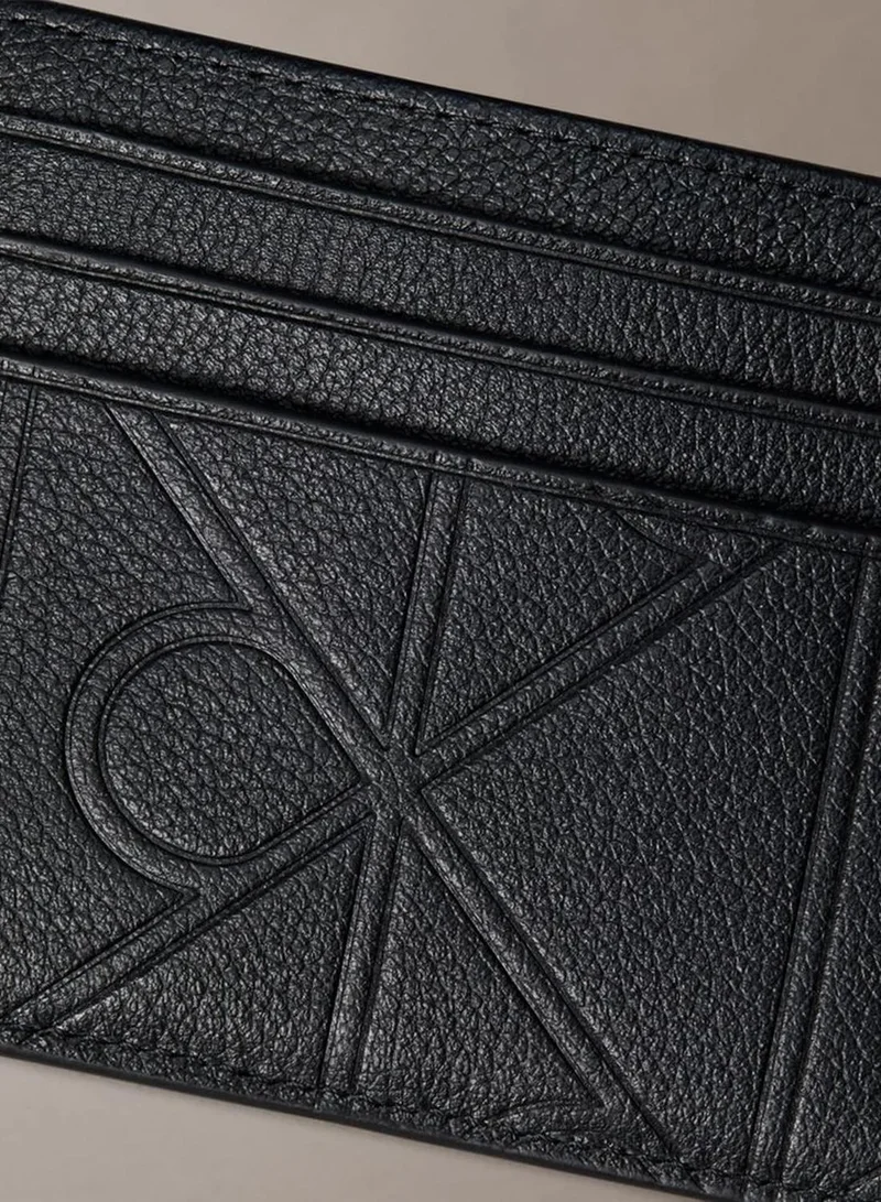 Calvin Klein Black Embossed Allover Emblem Logo Cardholder for Men | Best Price UAE