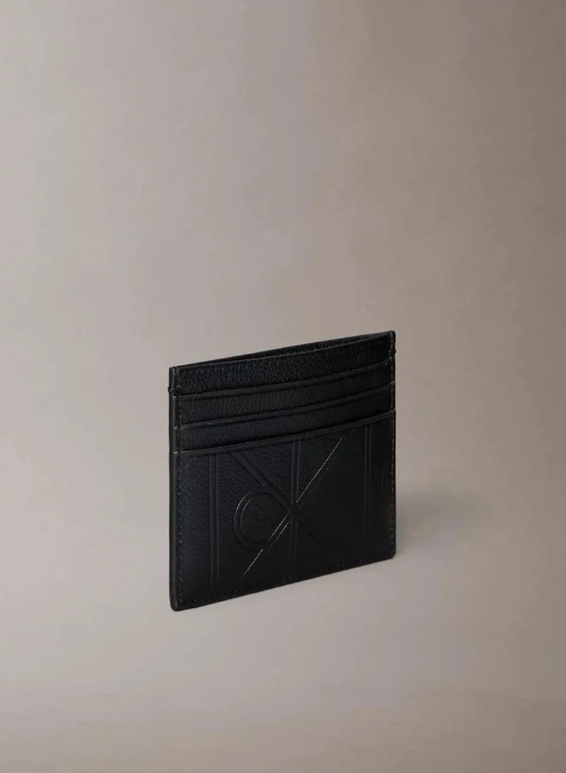 Calvin Klein Black Embossed Allover Emblem Logo Cardholder for Men | Best Price UAE