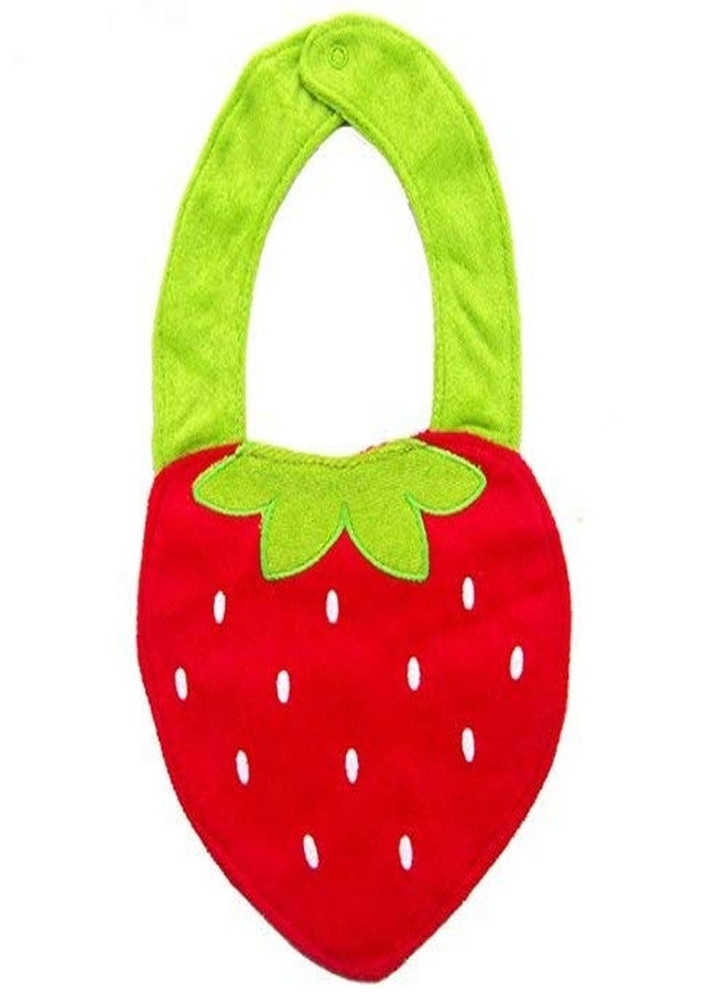 Babies Bloom Strawberry Shaped Cotton Baby Bib and Waterproof Burp Cloth - Image 1