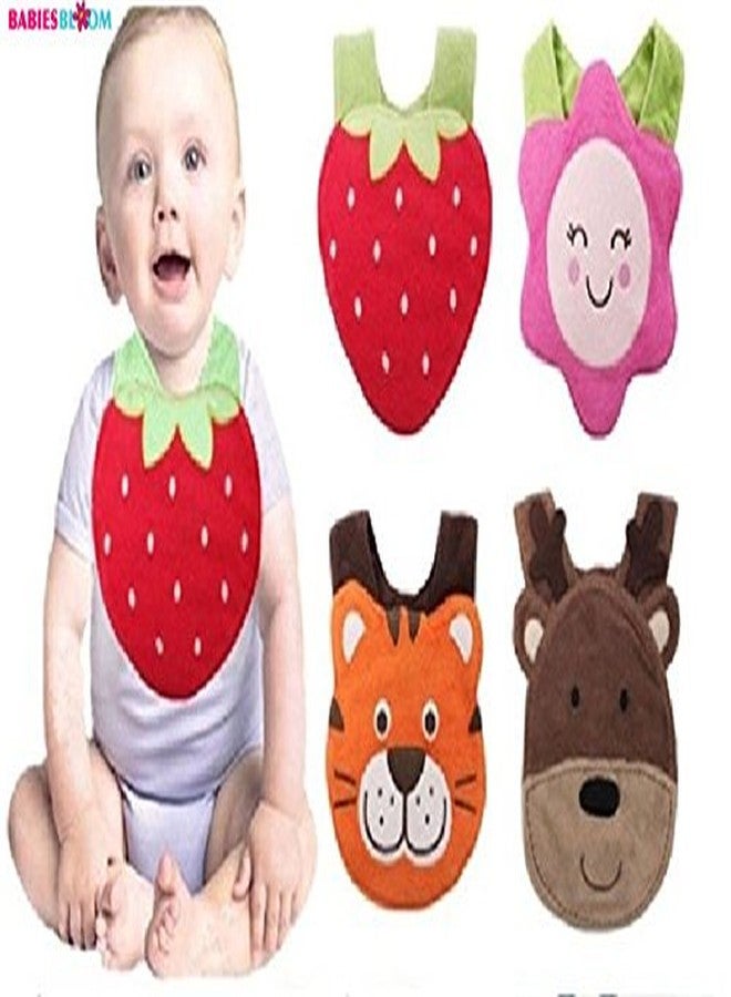 Babies Bloom Strawberry Shaped Cotton Baby Bib and Waterproof Burp Cloth - Image 3