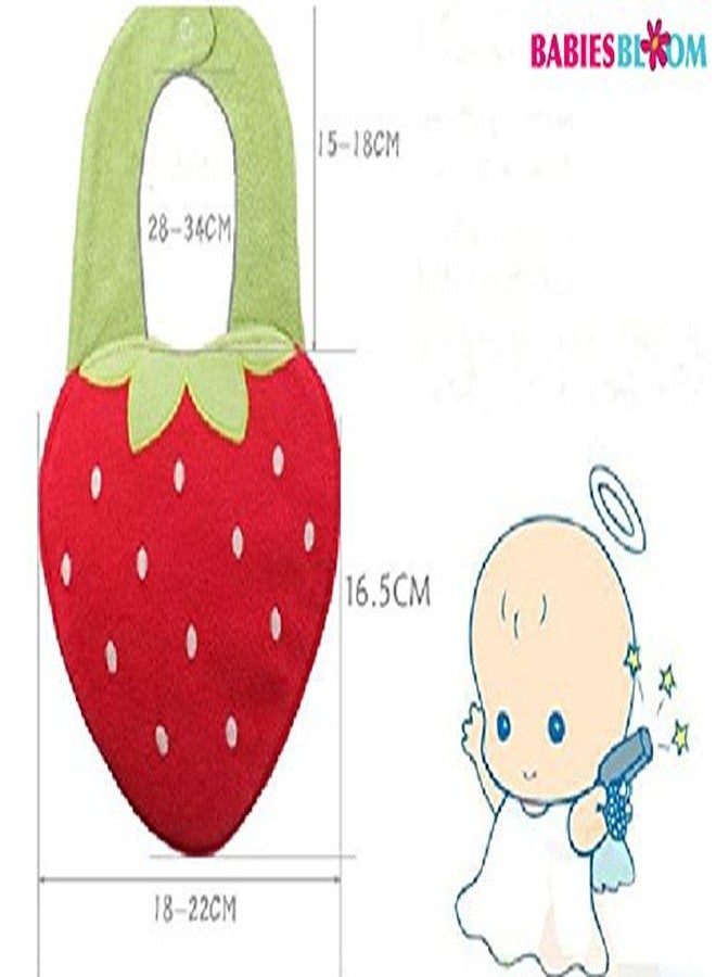 Babies Bloom Strawberry Shaped Cotton Baby Bib and Waterproof Burp Cloth - Image 2