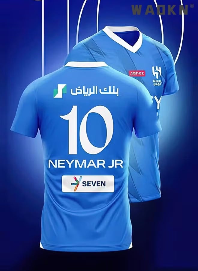 WAOKN No. 10 Football Jersey Set Football Soccer Jersey Set Youth Sizes Football Tracksuits for Kids Fans League Riyadh Crescent Jersey Home No #10 Neymar JR Soccer Jersey  - Image 5
