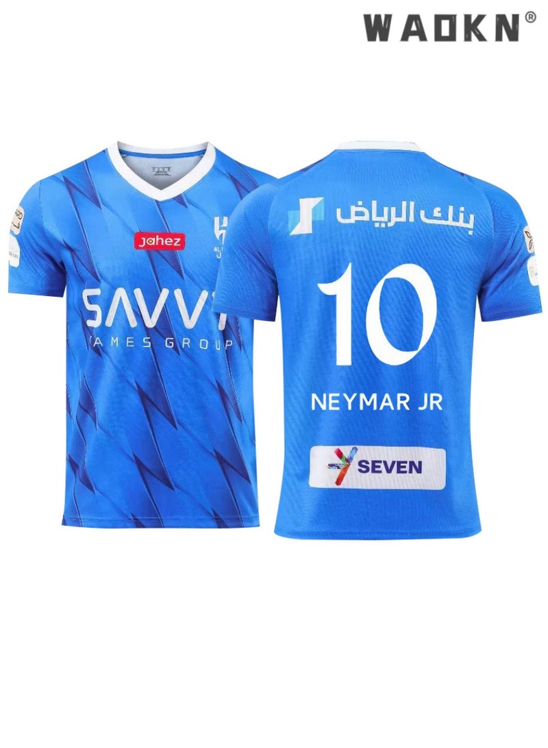 WAOKN No. 10 Football Jersey Set Football Soccer Jersey Set Youth Sizes Football Tracksuits for Kids Fans League Riyadh Crescent Jersey Home No #10 Neymar JR Soccer Jersey  - Image 2