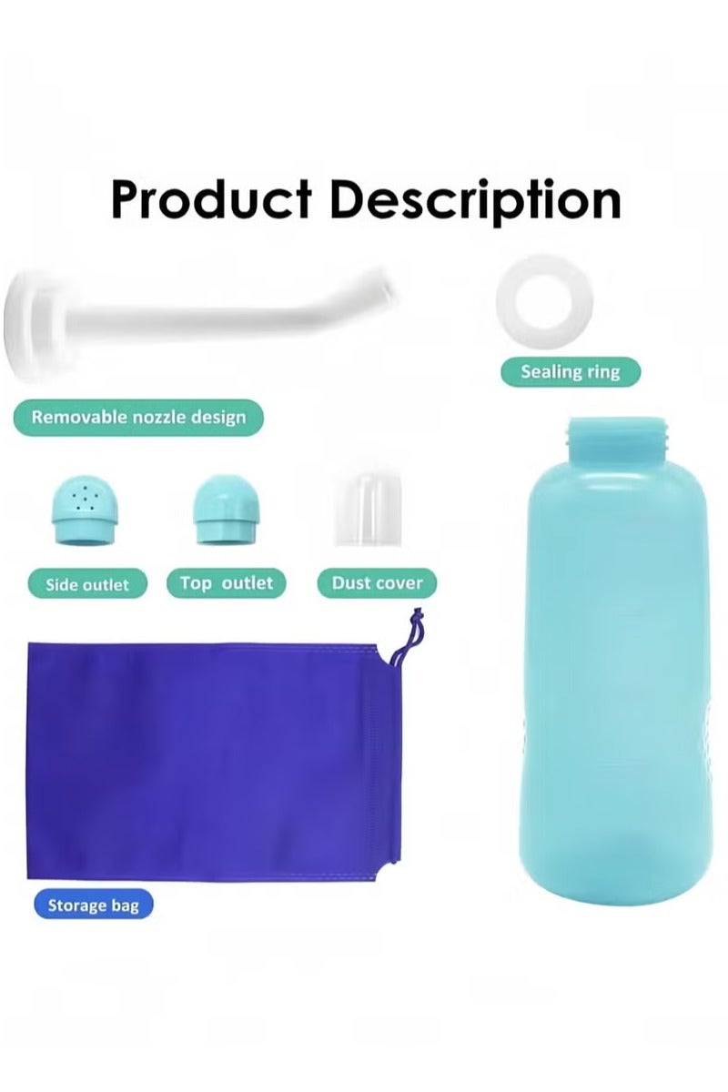 BOUND MOAT Portable Travel Bidet with Bag, TPE Material Can Be Boiled, 500ml with 1 Sealing Rings,Essentials for Postpartum Perineal Care,Hemorrhoid Treatment,and Baby(GREEN) - Image 3