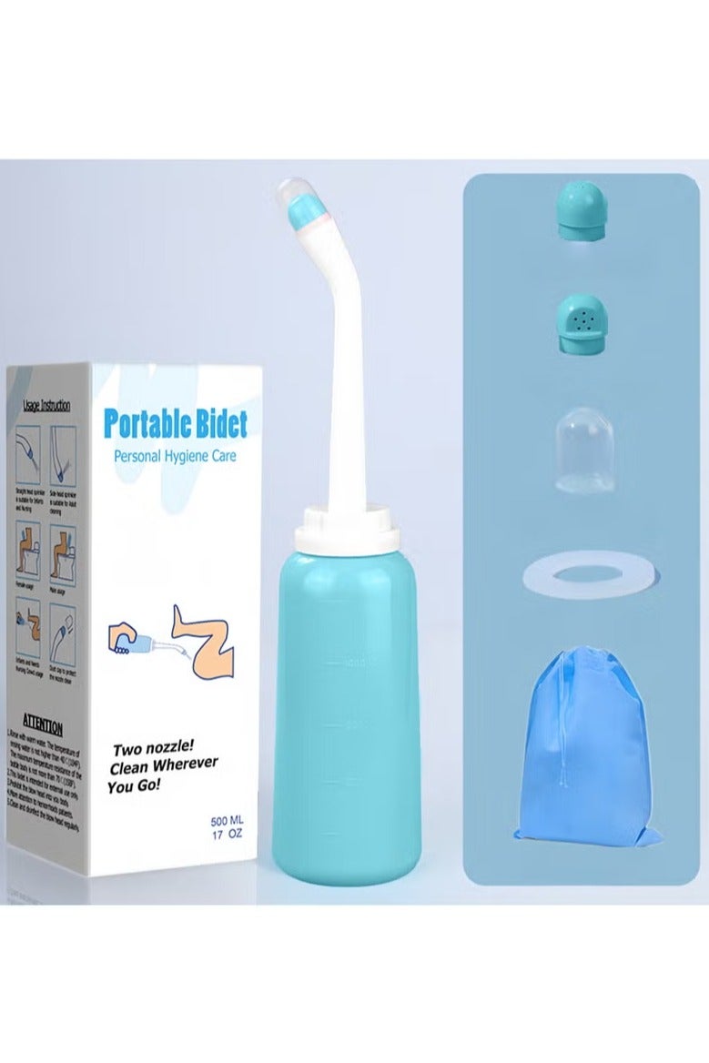 BOUND MOAT Portable Travel Bidet with Bag, TPE Material Can Be Boiled, 500ml with 1 Sealing Rings,Essentials for Postpartum Perineal Care,Hemorrhoid Treatment,and Baby(GREEN) - Image 4