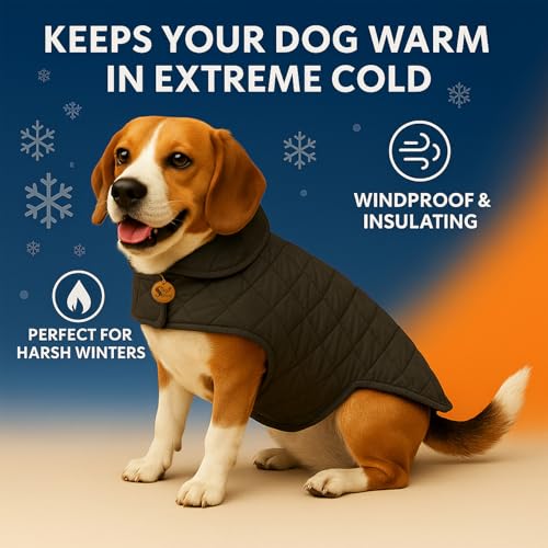 Sage Square Reversible Quilted Dog Winter Coat Jacket – Windproof, Waterproof, Pet Apparel, Insulated, Soft & Snug, Adjustable, Warm & Cozy for Indoor/Outdoor (Quilt Black, 6XL - 30 Inch) - Image 5