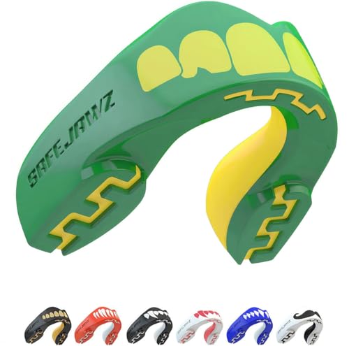 SafeJawz Sports Mouthguard, Dual Layer Premium Mouth Guard with Case for Basketball, Lacrosse, Football, Martial Arts, Hockey, Wrestling, Ice Hockey and All Contact Sports - Image 1
