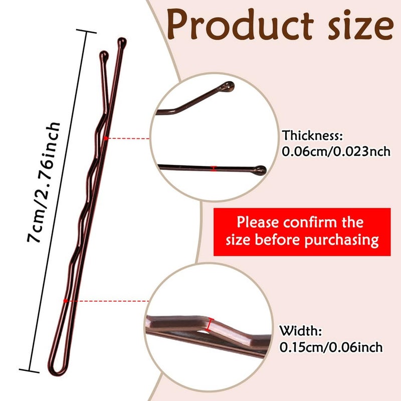 YINGFENG 220pcs 2.76 Inch Large Brown Bobby Pins for Women, Jumbo Long Pins with Box, Reusable Non Slip Big Pins Great For Thick Hair - Image 2