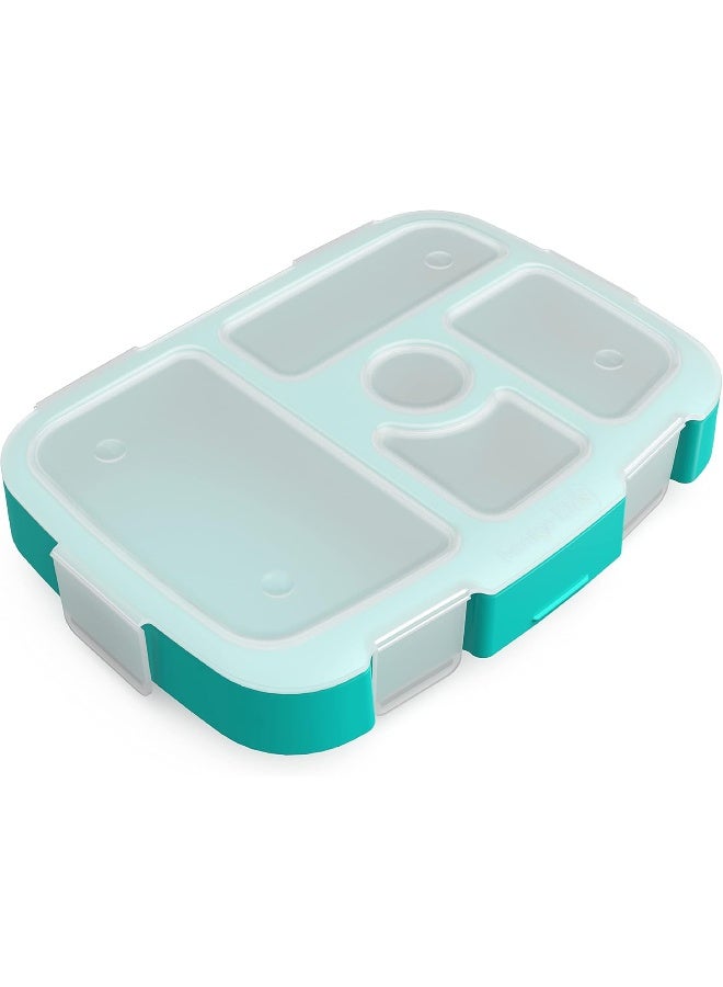 BentgoÂ® Kids Prints Tray with Transparent Cover - Reusable, BPA-Free, 5-Compartment Meal Prep Container with Built-In Portion Control for Healthy Meals At Home & On the Go (Llamas) - Image 1
