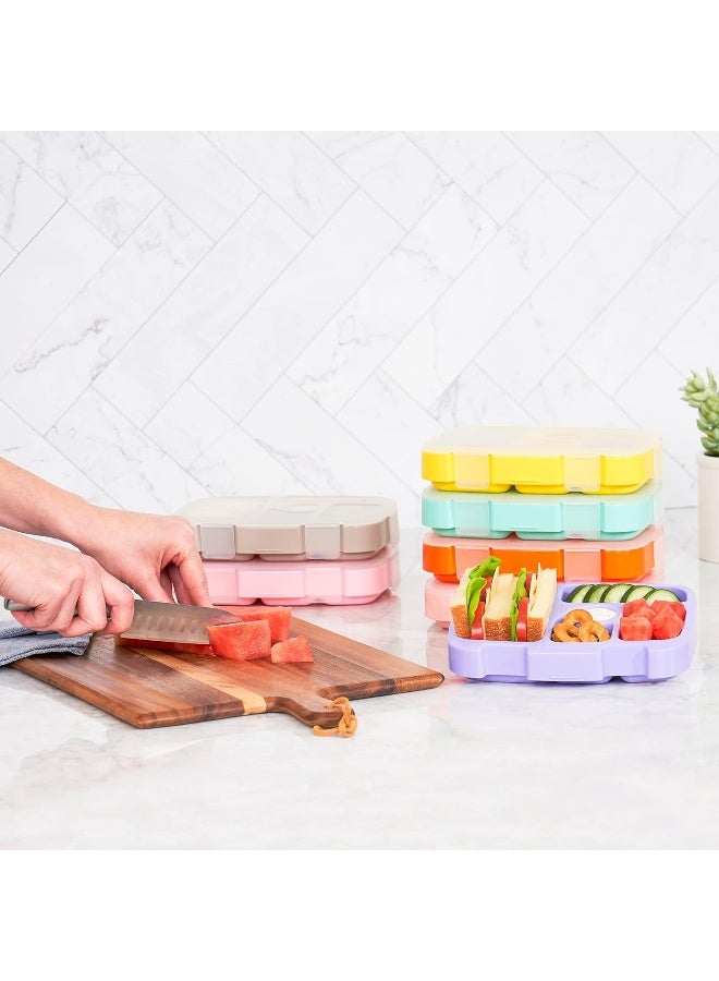 BentgoÂ® Kids Prints Tray with Transparent Cover - Reusable, BPA-Free, 5-Compartment Meal Prep Container with Built-In Portion Control for Healthy Meals At Home & On the Go (Llamas) - Image 3