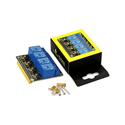 KEYESTUDIO 5V DCAC 4-Channel Relay Hat Shield Module Expansion Board for Raspberry Pi 4/A+/B+/Pi 2 Model B/Pi 3 Model B - Image 1