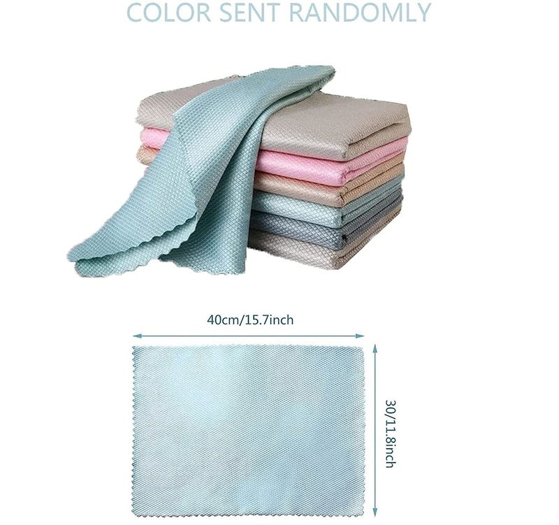 P-PLUS INTERNATIONAL Kitchen Cleaning Cloths Pack of 5 | Streak-Free Cloths Reusable | Lint-Free Absorbent Towels | Washable Microfiber Cleaning Cloth for Glasses, Random Color - Image 2