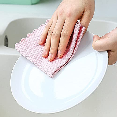 P-PLUS INTERNATIONAL Kitchen Cleaning Cloths Pack of 5 | Streak-Free Cloths Reusable | Lint-Free Absorbent Towels | Washable Microfiber Cleaning Cloth for Glasses, Random Color - Image 4