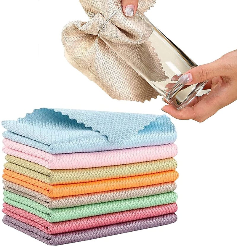 P-PLUS INTERNATIONAL Kitchen Cleaning Cloths Pack of 5 | Streak-Free Cloths Reusable | Lint-Free Absorbent Towels | Washable Microfiber Cleaning Cloth for Glasses, Random Color - Image 1