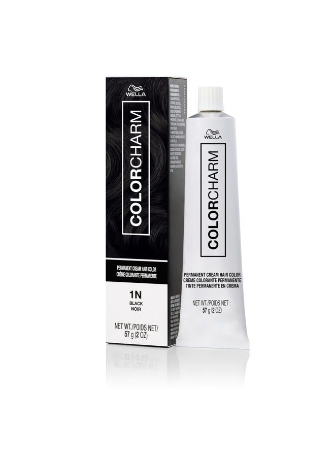COLORCHARM Permanent Cream Hair Color, 1N Black, 2 oz. - Image 1