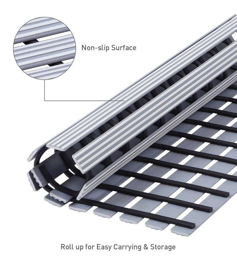 Obsessions حصيرة دش غير قابلة للانزلاق باللون الرمادي الفاتح من PVC للحمامات، 04x61 سم السلامة والأناقة - Image 4