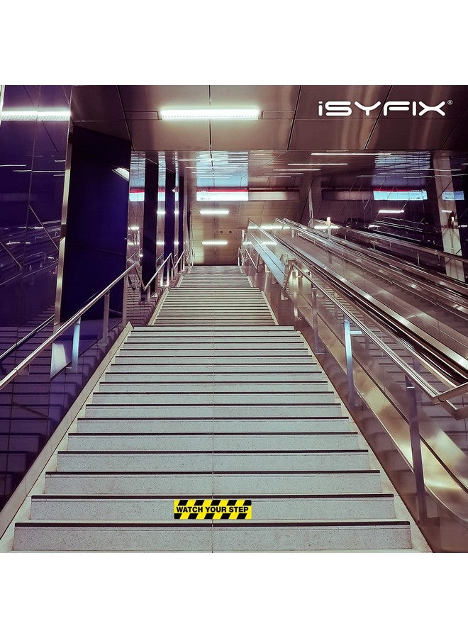 iSYFIX iSYFIX Watch Your Step Floor Decals Stickers - 6 Pack 20x5 Inch - Premium Self-Adhesive Vinyl, Laminated Anti-Slip, Water Resistance, sticker Indoor & Outdoor  - Image 5