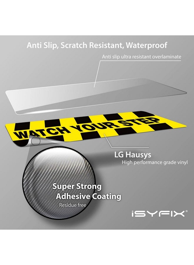 iSYFIX iSYFIX Watch Your Step Floor Decals Stickers - 6 Pack 20x5 Inch - Premium Self-Adhesive Vinyl, Laminated Anti-Slip, Water Resistance, sticker Indoor & Outdoor  - Image 3