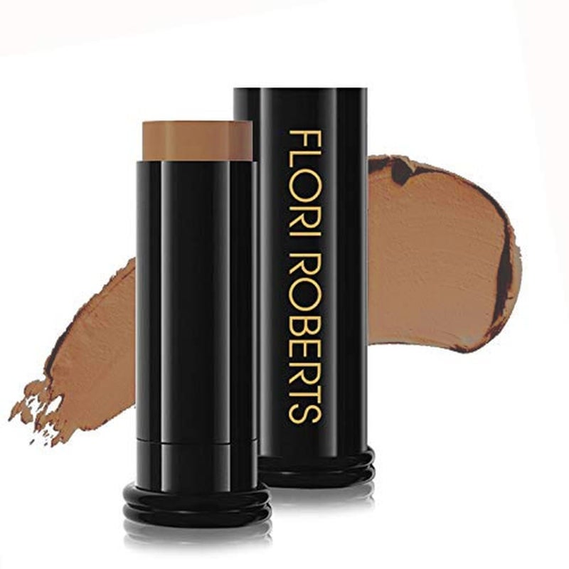 Flori Roberts Base Strokes Crme Foundation Stick by Flori Roberts Full Coverage for Women of Color or Deeper Skin Tones Long Lasting Makeup Natural Finish Complexion Concealer Corrector