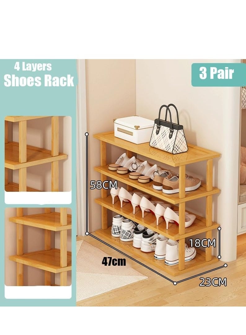 طعم المنزل رف أحذية خشبي متعدد الاستخدامات ومنظم أرفف تخزين متعدد المستويات للأحذية والأقراص المضغوطة والكتب والمزيد - Image 2