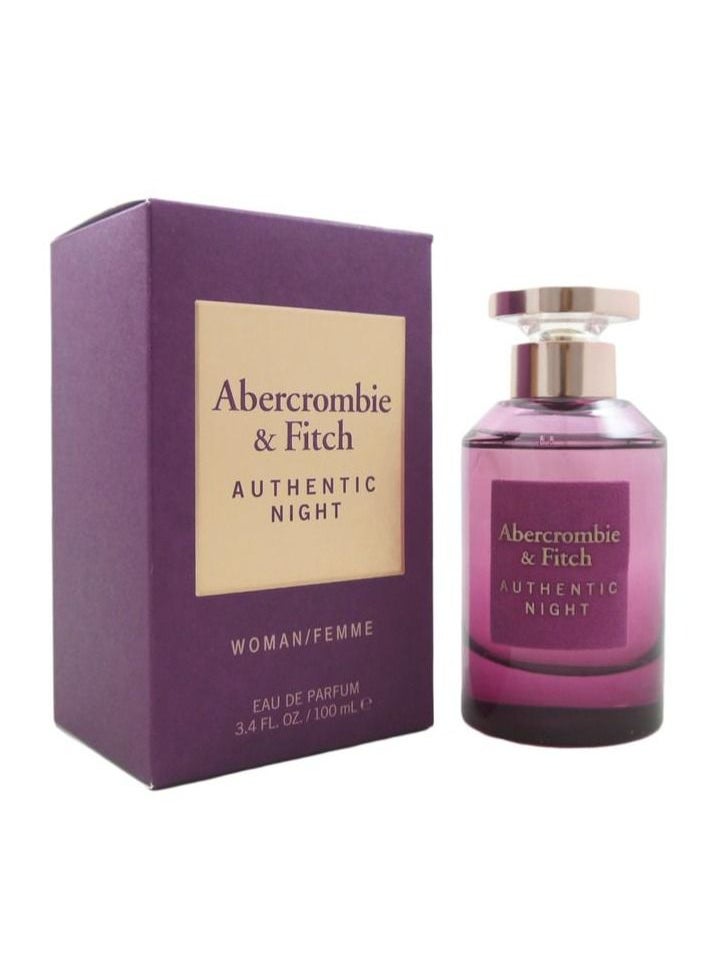 Abercrombie and Fitch - Abercrombie & Fitch Authentic Night Woman Femme Eau De Parfum 100ml - Image 1