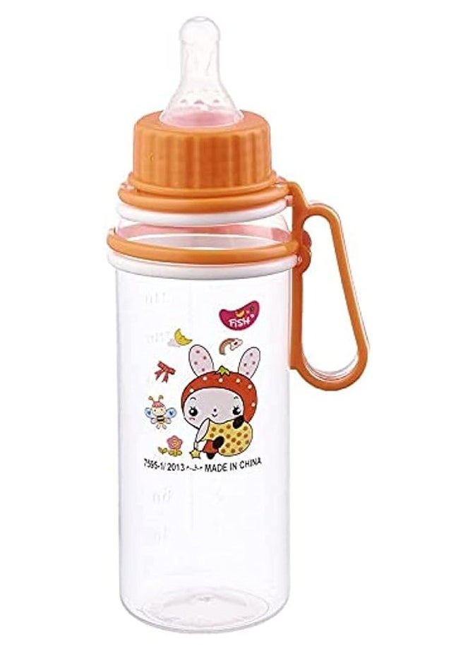 FISH Fish Baby Little Rotatable - Handle Feeding Bottle Bpa Free Orang -240 Ml  - Image 1