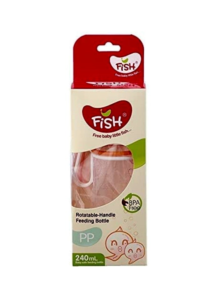 FISH Fish Baby Little Rotatable - Handle Feeding Bottle Bpa Free Orang -240 Ml  - Image 3