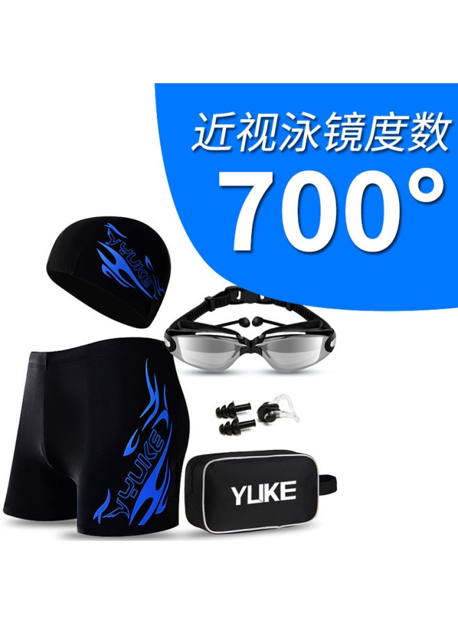 Men's Swim Trunks, Large Size, Men's Swimming Trunks, Men's Swimwear, Swimming Goggles, Swimming Cap Set, Swimming Equipment, Trendy Swim Trunks