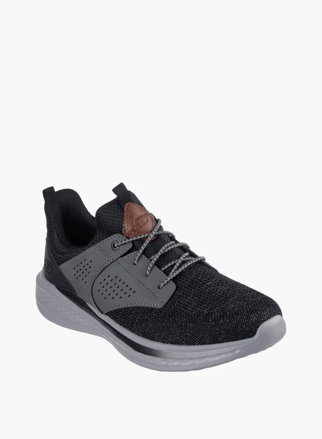 سكيتشرز Men's Textured Sports Shoes With No-Tie Lace Closure - Slade