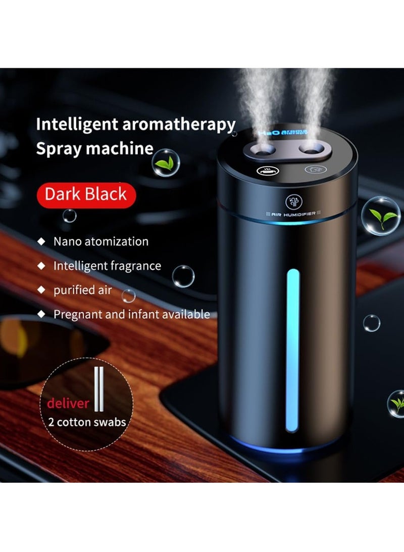 Car Aromatherapy Diffusers for Essential Oils, 450ml Small Humidifier, Mini USB Air Scent Small Humidifier LED 7 Color Changing,Dual Mist Ports, AI Smart Start,for Car Room Home Office Bedroom - Image 4
