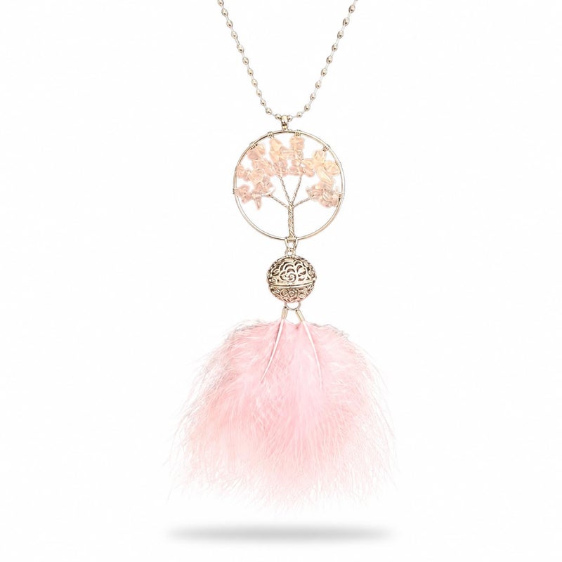 Mirror Accessory with Dream Catcher (Pink) - Image 1