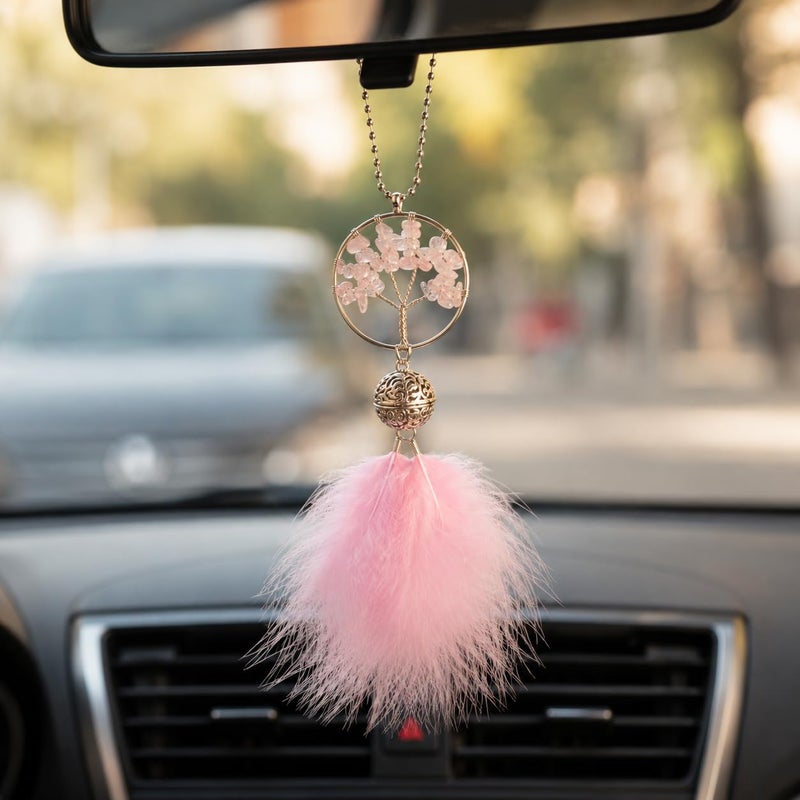 Mirror Accessory with Dream Catcher (Pink) - Image 2