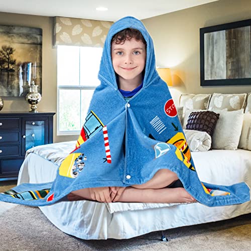 Bavilk Kids Bath Towels, Kids Towel Girls Boys Hooded Beach,Bathroom,Pool Swim Towels 30 × 50 INCH Large Size Ultra Absorbent Cute Cartoon Animal Full Vitality 100% Cotton Wearable Wrap for Child - Image 5