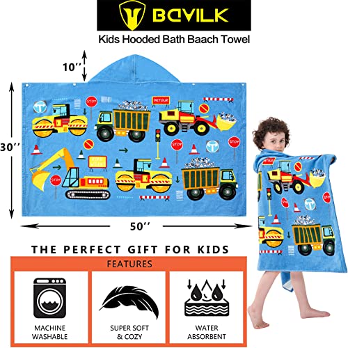 Bavilk Kids Bath Towels, Kids Towel Girls Boys Hooded Beach,Bathroom,Pool Swim Towels 30 × 50 INCH Large Size Ultra Absorbent Cute Cartoon Animal Full Vitality 100% Cotton Wearable Wrap for Child - Image 4