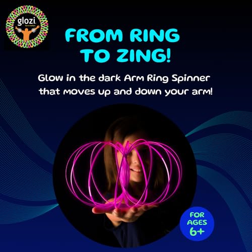 Mozi Glozi Geometric Magic Flow - Easy to Use 3D Spiral Toy, Glowing Spinning Bracelet for Children and Adults (Pink) - Image 2