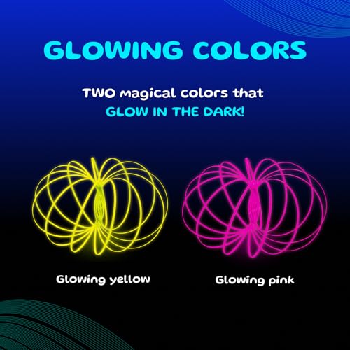 Mozi Glozi Geometric Magic Flow - Easy to Use 3D Spiral Toy, Glowing Spinning Bracelet for Children and Adults (Pink) - Image 5