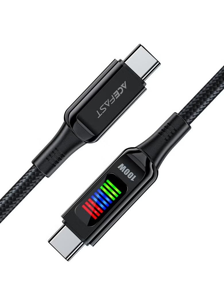 ACEFAST Charging Data Cable C7-03 USB-C to USB-C 100W BLACK - Image 1