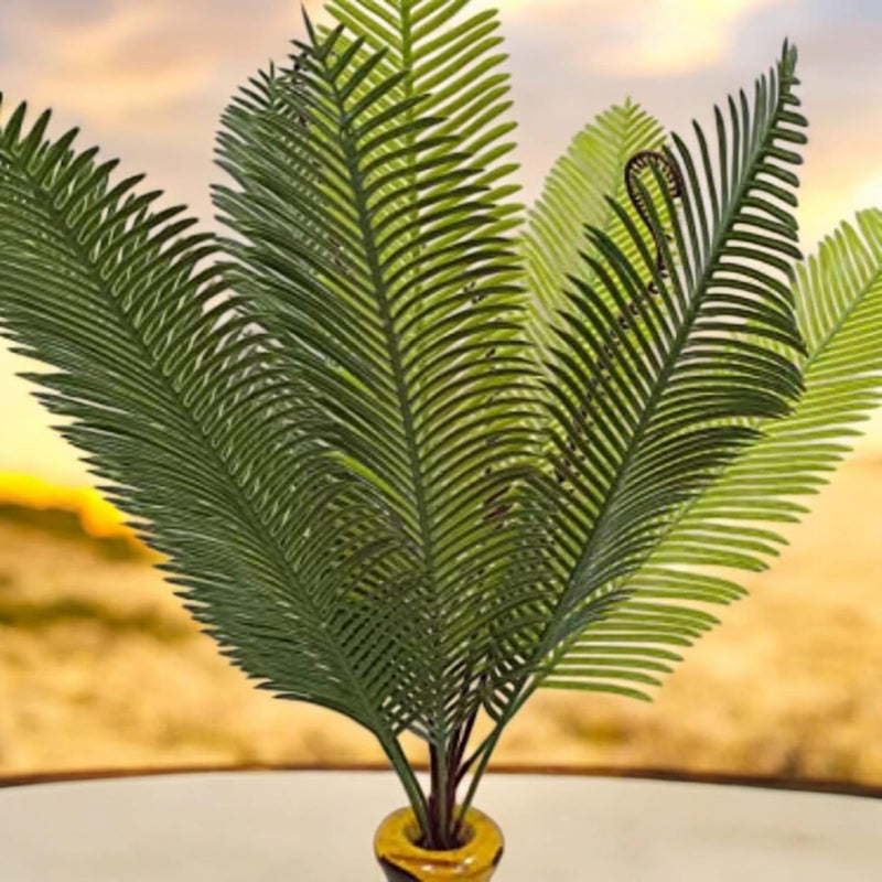 DN Enterprises DN Enterprises Large Size Artificial Green Palm Patta for Home Office Table Decoration 50cm Long Natural Looking Table Top Indoor Plants 