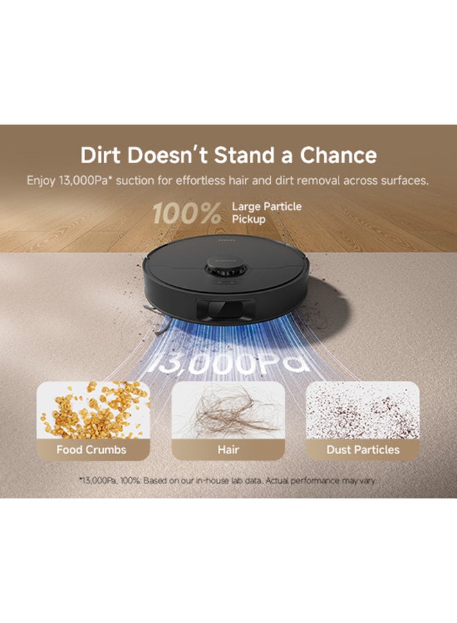 DREAME D20 Plus Robot Vacuum, 13,000Pa Suction, DuoBrush for Zero Tangled Hair, 5L Dust Bag for 150 Days, LDS Navigation, 2-in-1 Vacuum & Mop, 5,200mAh Battery, 2 Years Warranty, Black 20 W RLD35GD BLACK black - Image 3