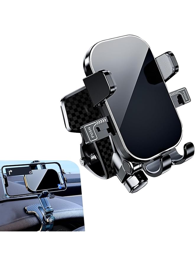 Center Dashboard Cell Phone Holder, Car Phone Holder Mount, One Hand Pickup and Placement Design Navigation Bracket, 4-7.2 Inch Cell Phone Docking Accessory, Universal for All Vehicles (Black)