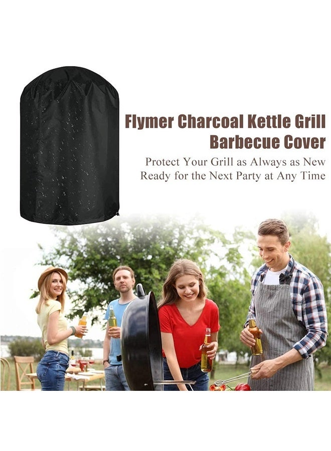 Heavy Duty Waterproof Charcoal Kettle Grill Cover 28" D Barrel Cover with Drawstring Oxford cloth barbecue cover - Image 4