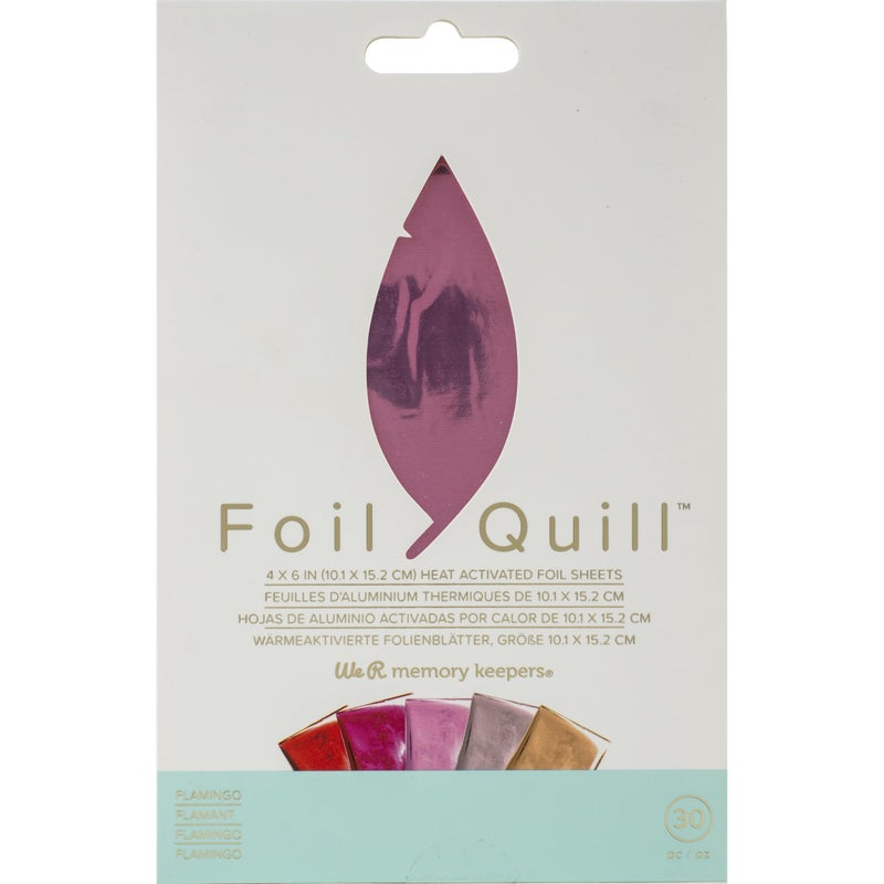 We R Memory Keepers Foil Quill Foil Sheets 4"X6" 30/Pkg-Flamingo